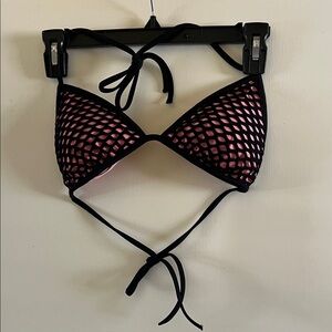 Victoria's Secret Black and Pink Bikini Top